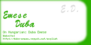 emese duba business card